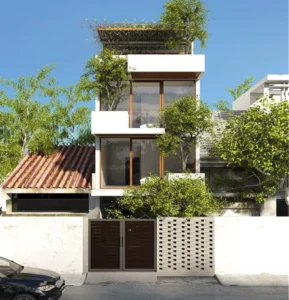 Nhà Một Tầng Hướng Tây Với Thiết Kế Chống Nóng Hiện Đại